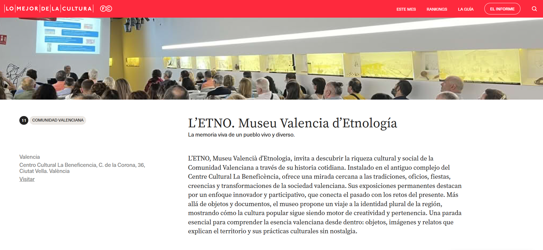 Captura de la fitxa sobre l'etno en "Lo mejor de la cutlura"